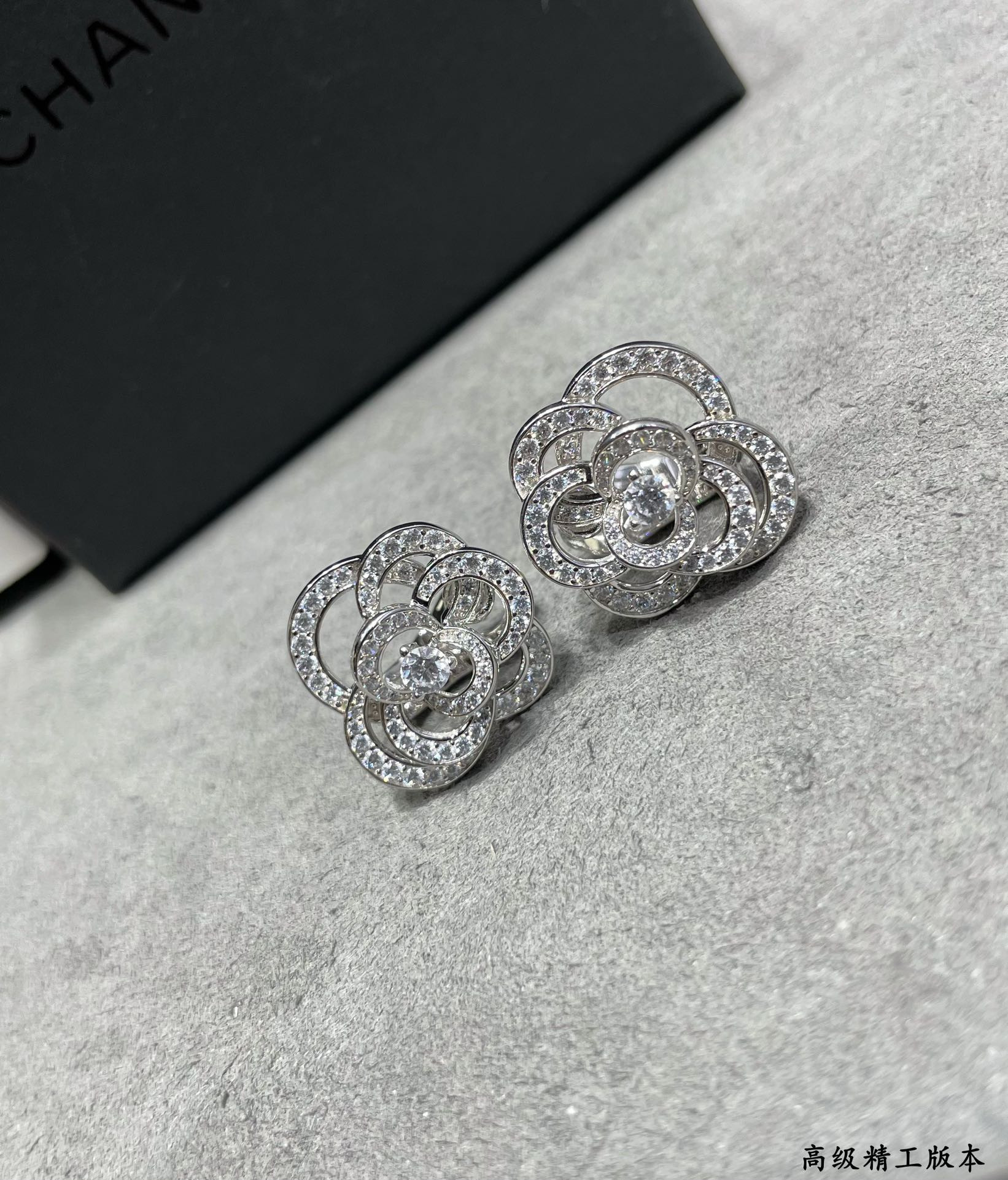 Ch*el camellia earrings