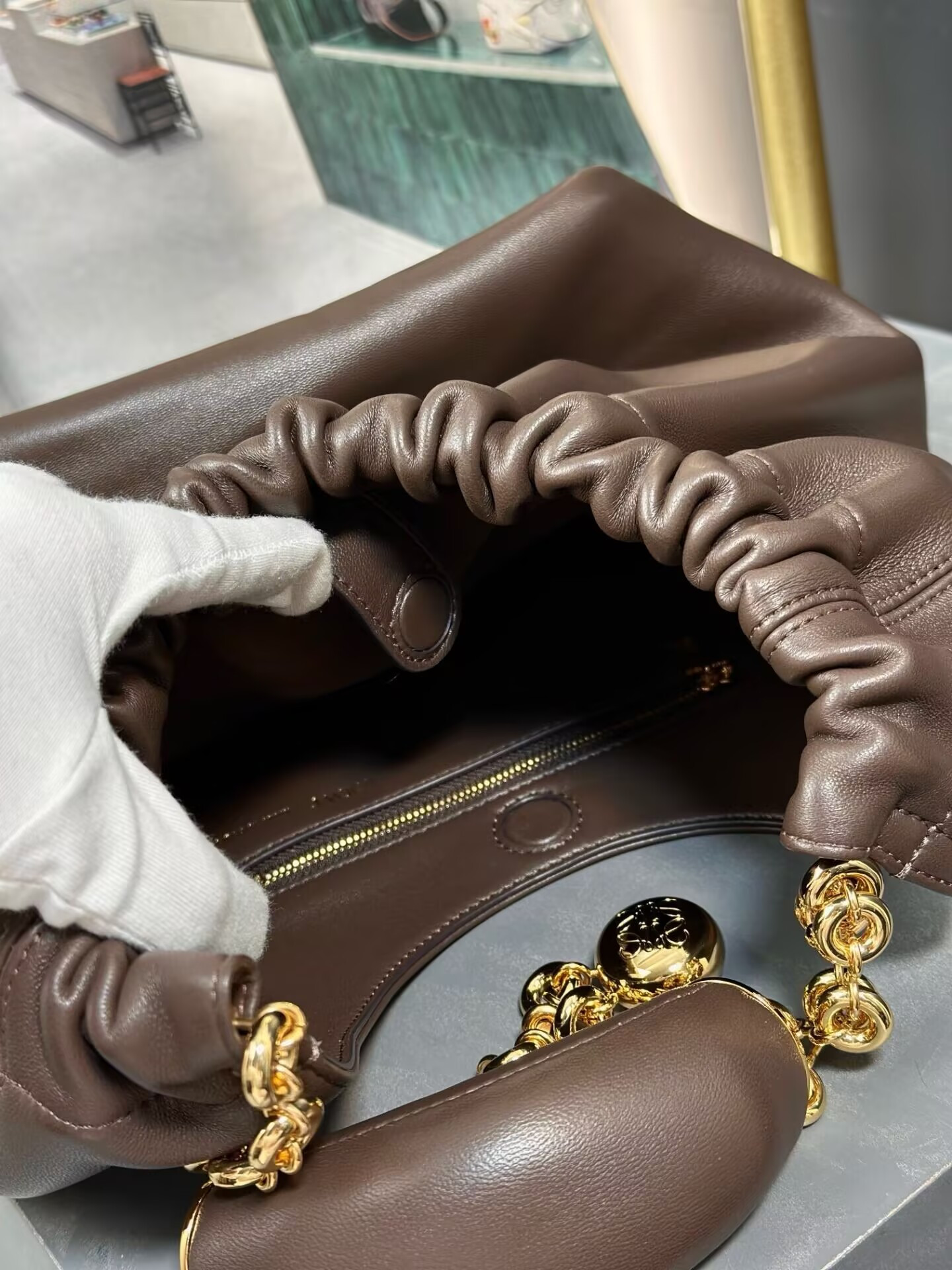 L0ew* small squeeze bag in mellow nappa lambskin 29x10.5x24cm
