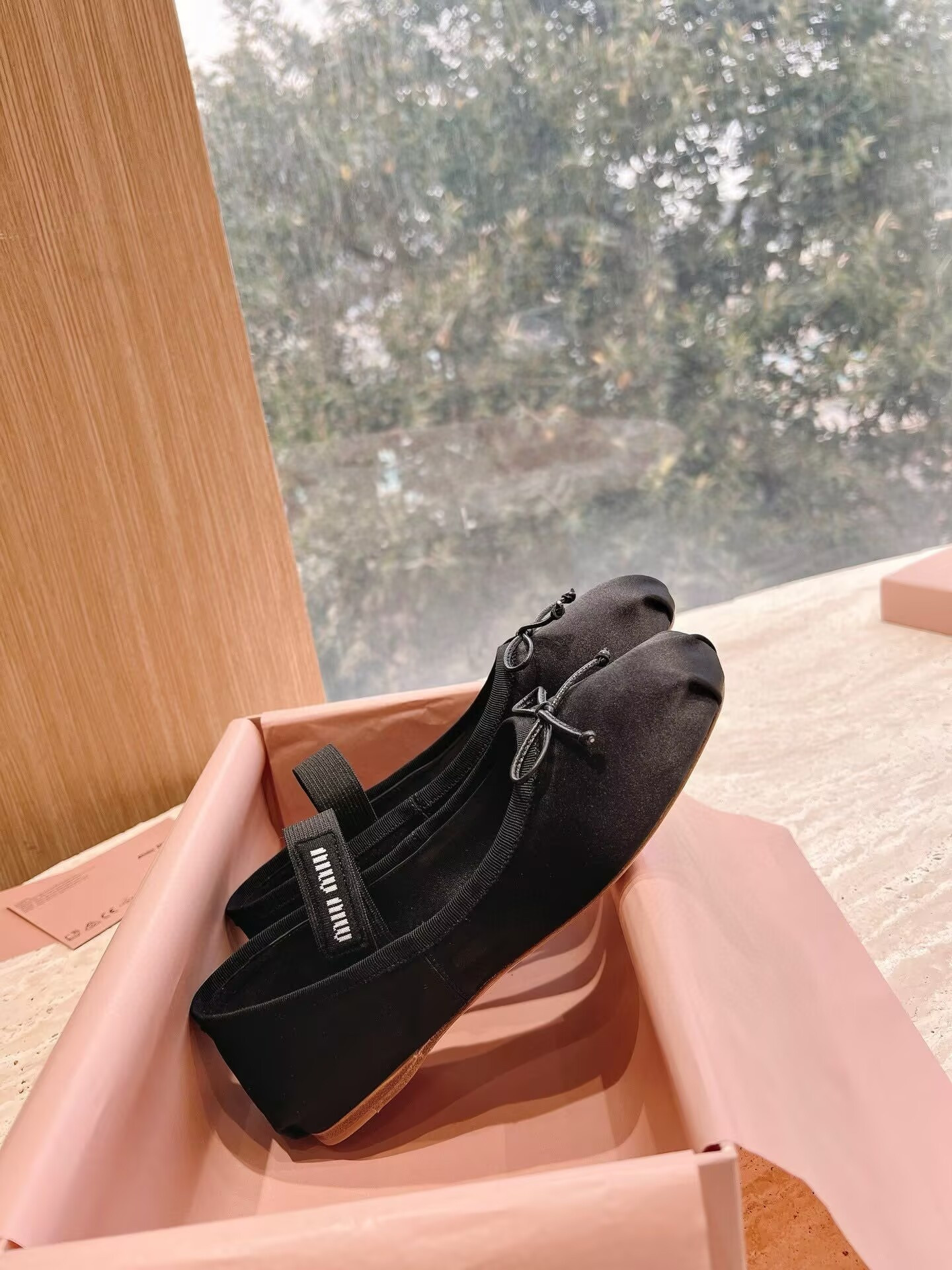 UA Miu Miu Satin Ballerinas