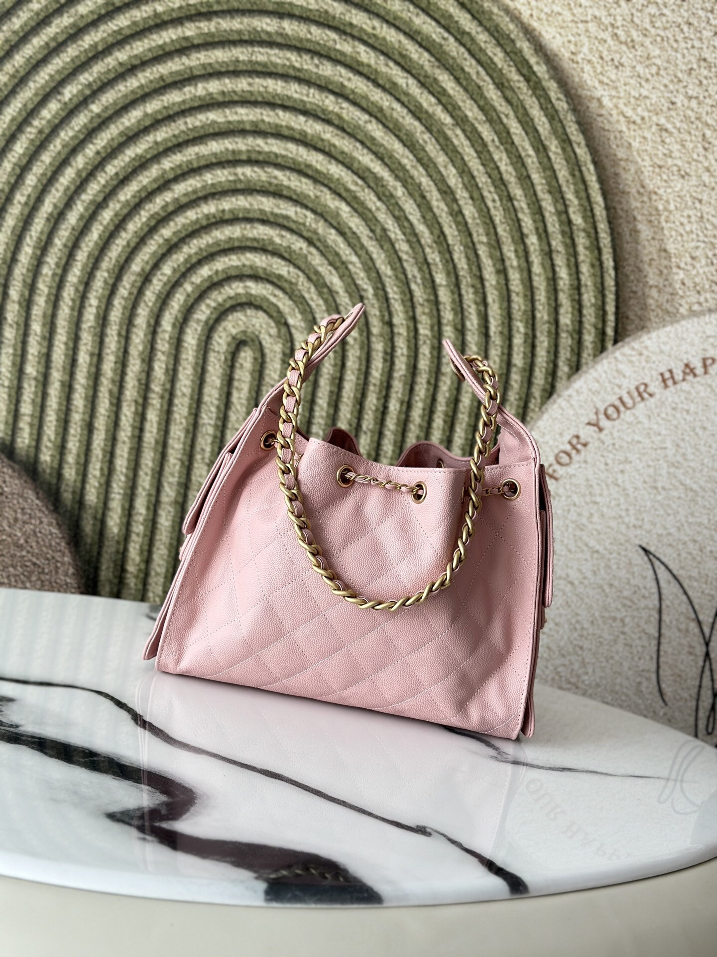 Ch*el 25 small bucket hobo handbag as5293 30x26x14cm