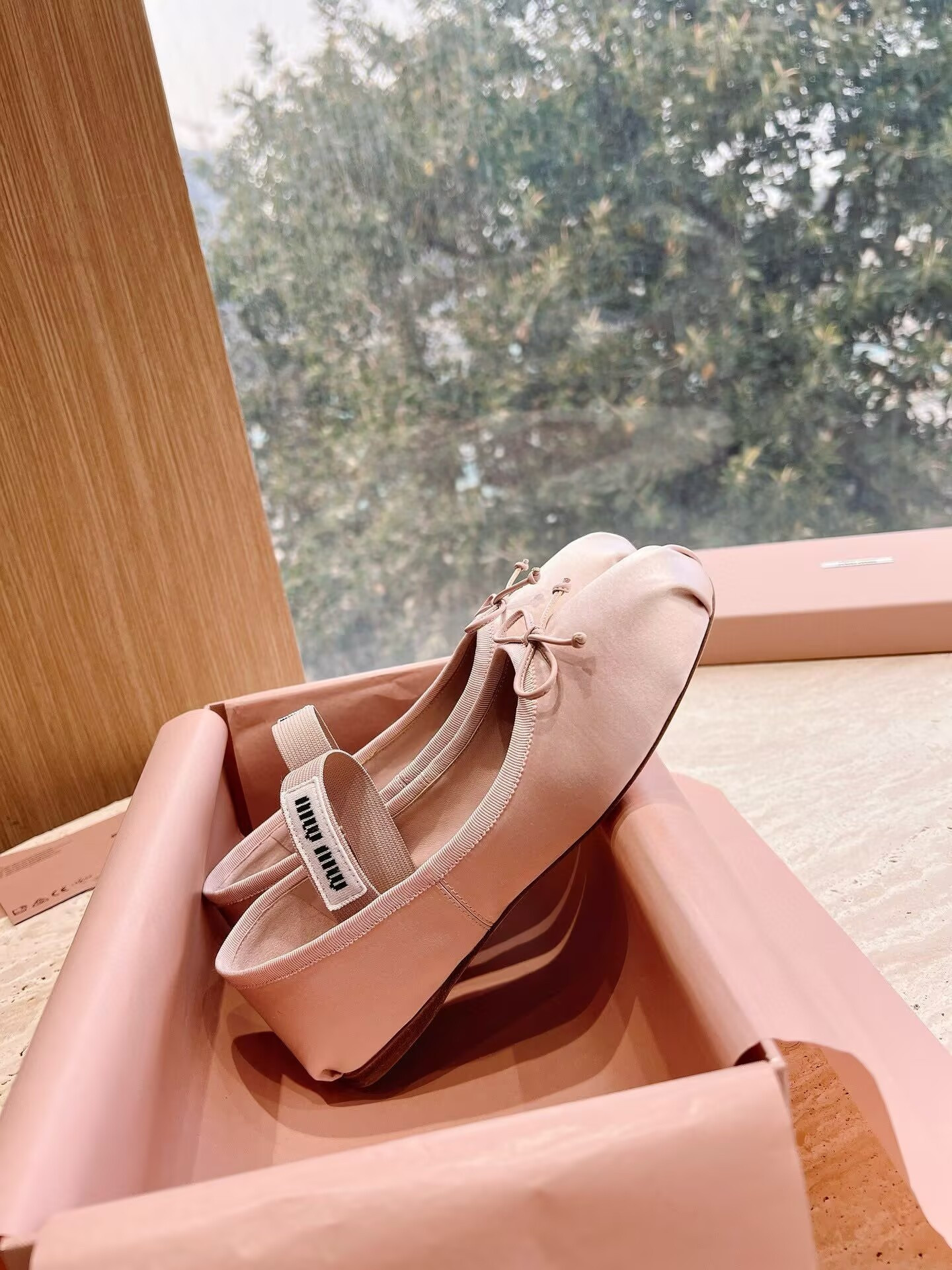 UA Miu Miu Satin Ballerinas