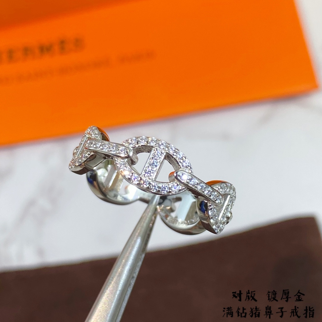 H**me5 fully di*m*nd-encrusted collier de chien ring