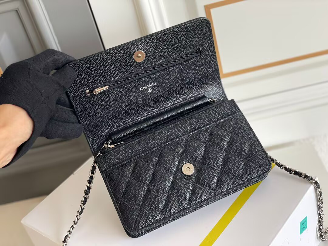 Ch*el woc classic wallet on chain 12.3x19.2x3.5cm