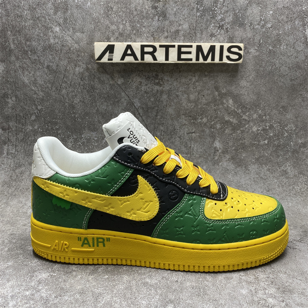 LV x Nike Air Force 1 yellow blue