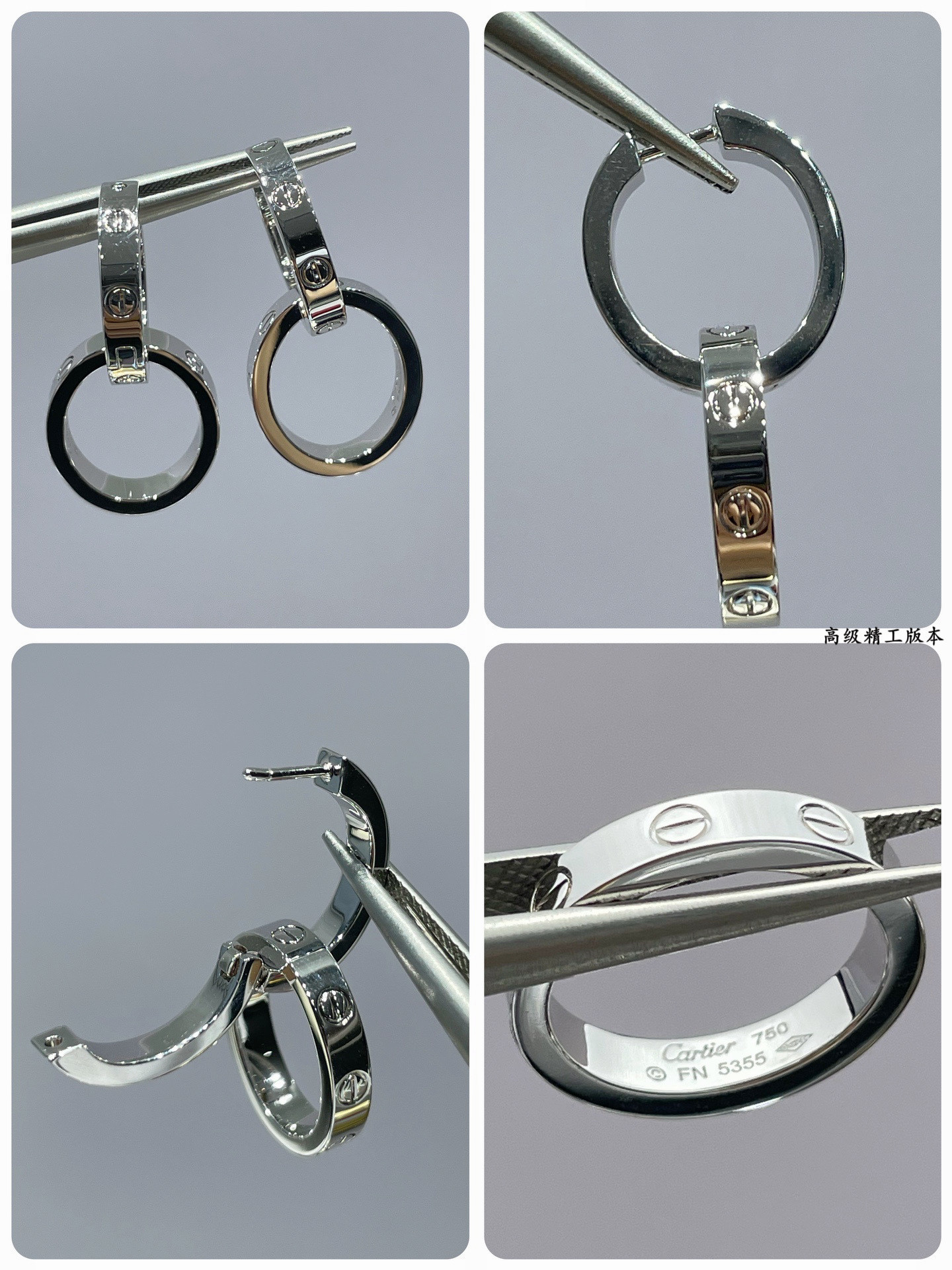 Ca*t*er double ring polished earrings
