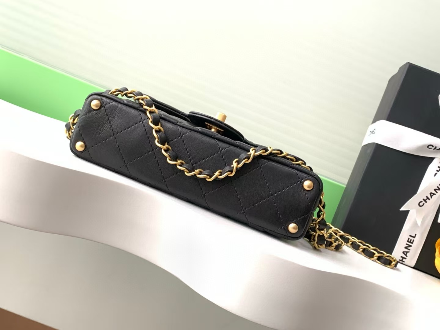 Ch*el flap handle bag 14x20x6cm
