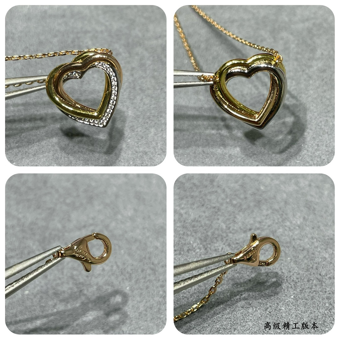 Ca*t*er tricolor heart necklace