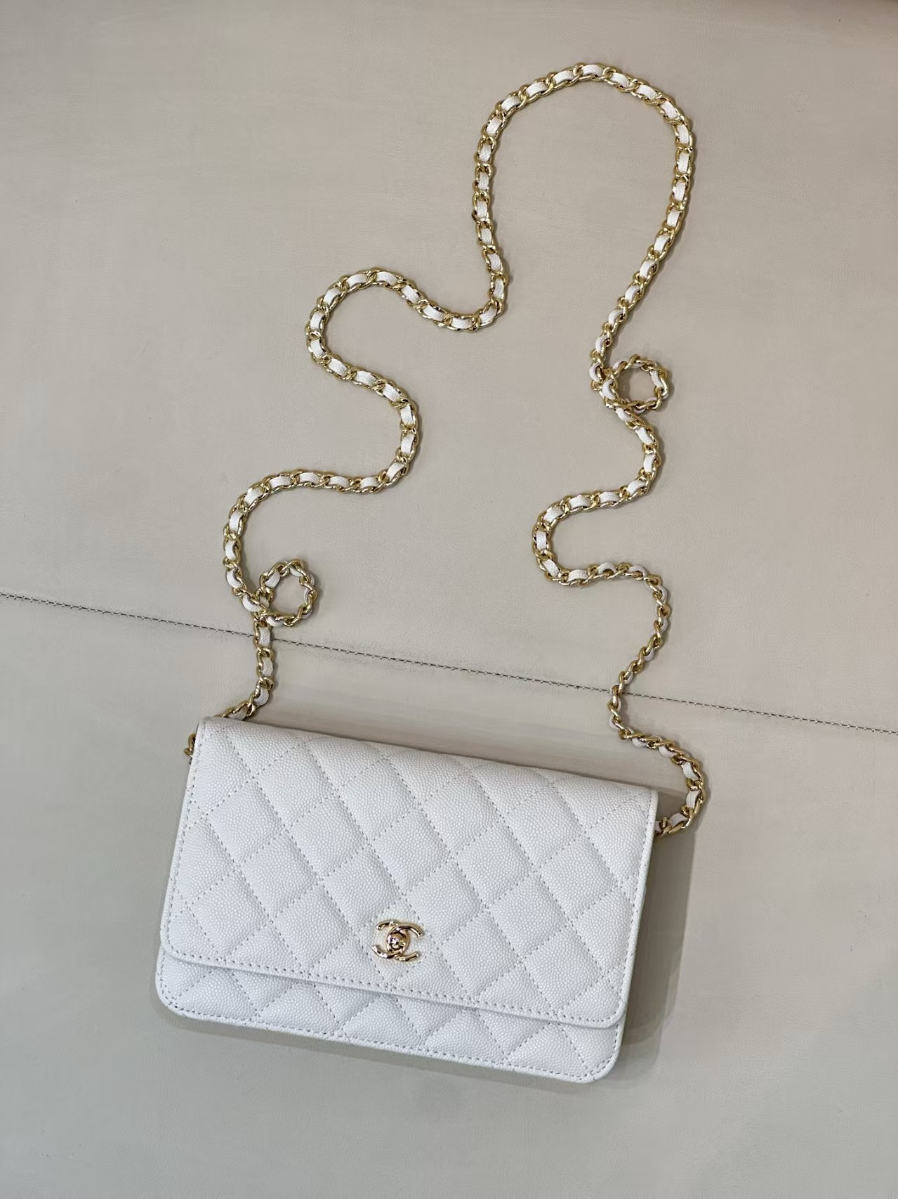 Ch*el woc classic wallet on chain 13x19cm