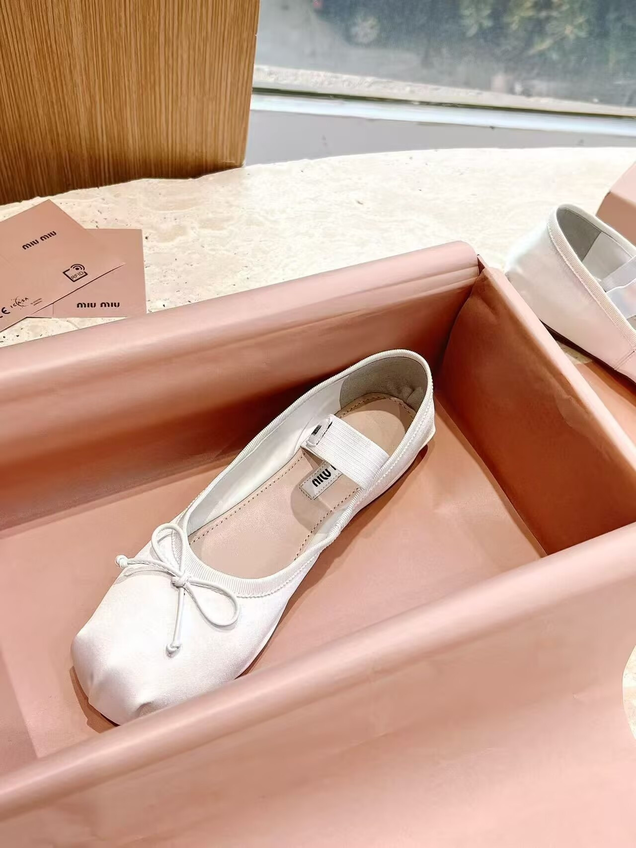 UA Miu Miu Satin Ballerinas