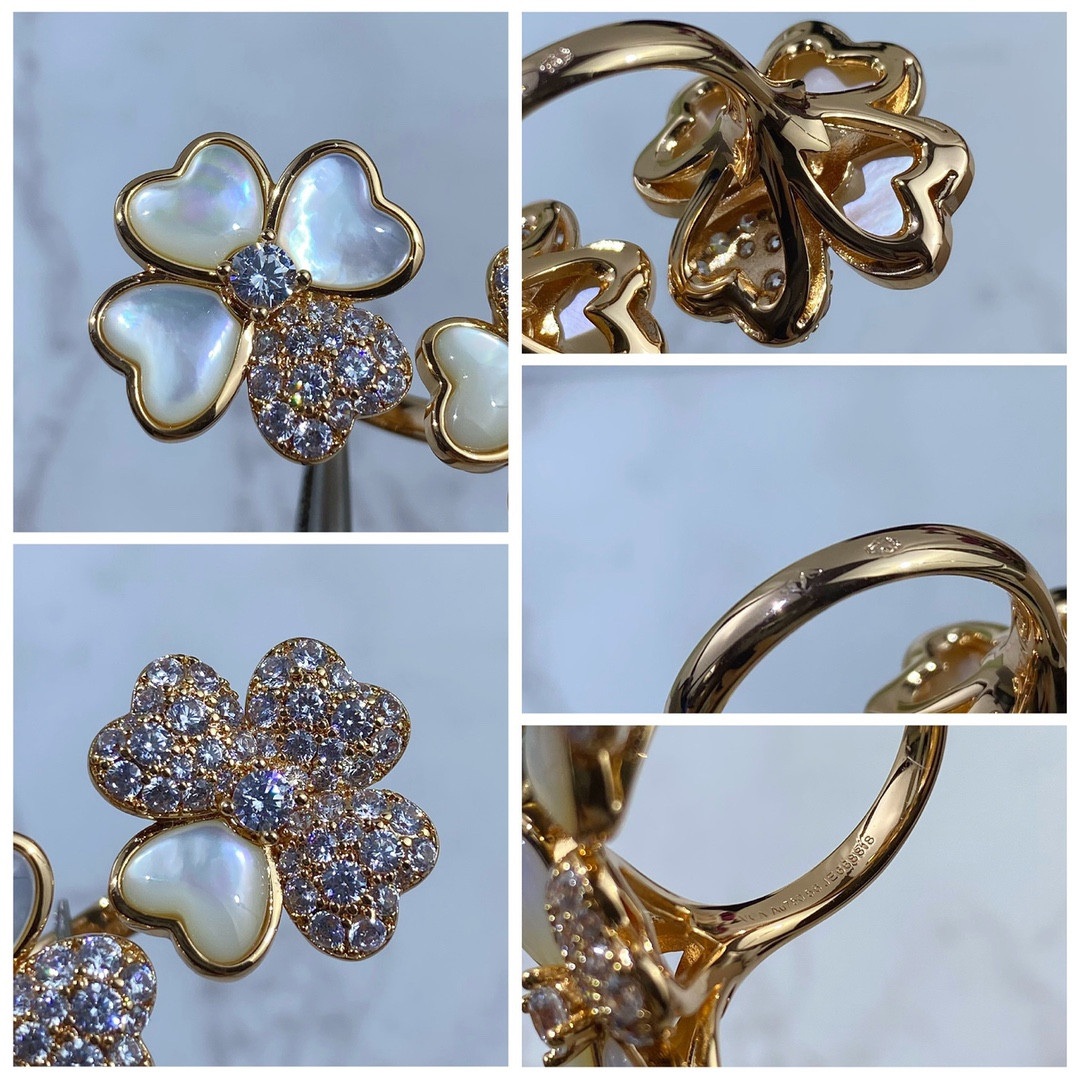 V*N CL*F & arpels four leaf clover ring