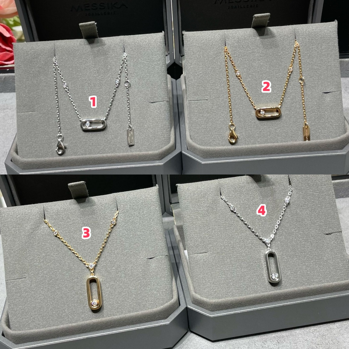 messika polished single Di*m*nd moving necklace