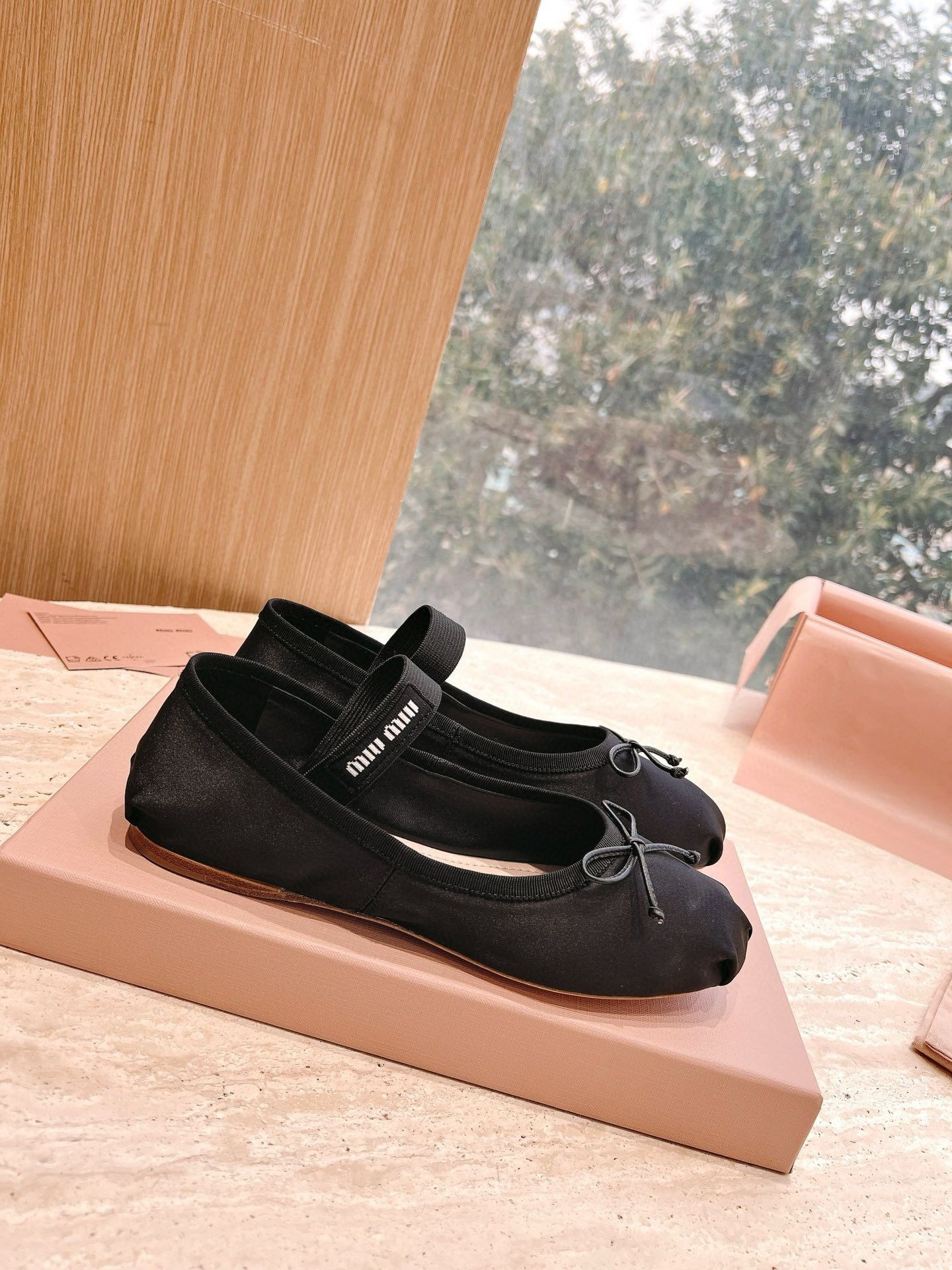UA Miu Miu Satin Ballerinas