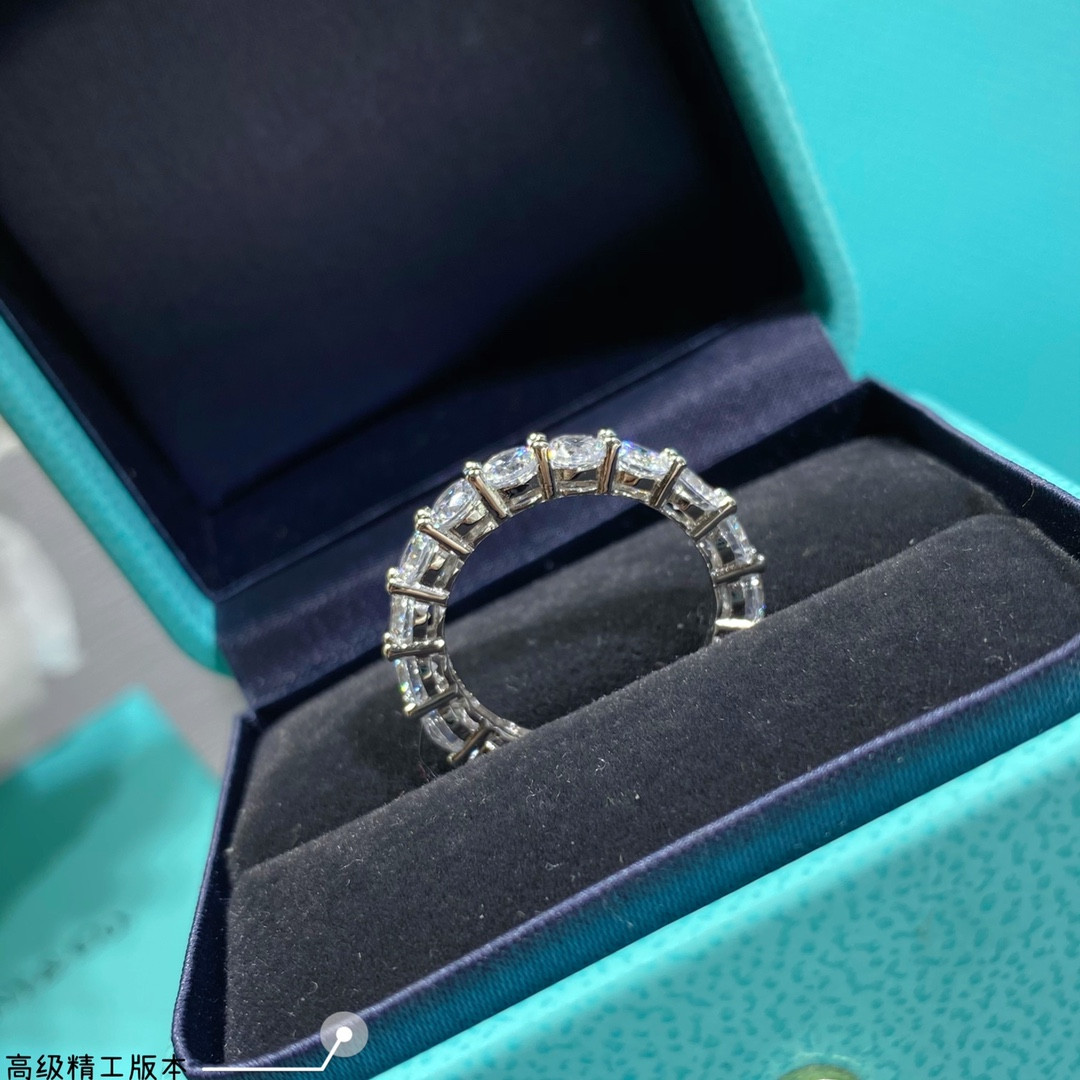 t*f*ny & co. wide Di*m*nd-eternity band ring ag925