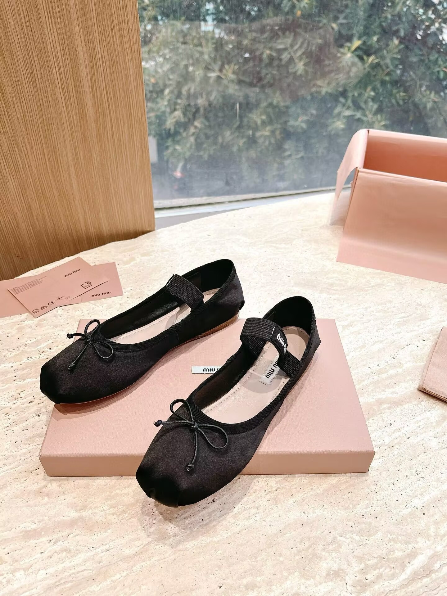 UA Miu Miu Satin Ballerinas