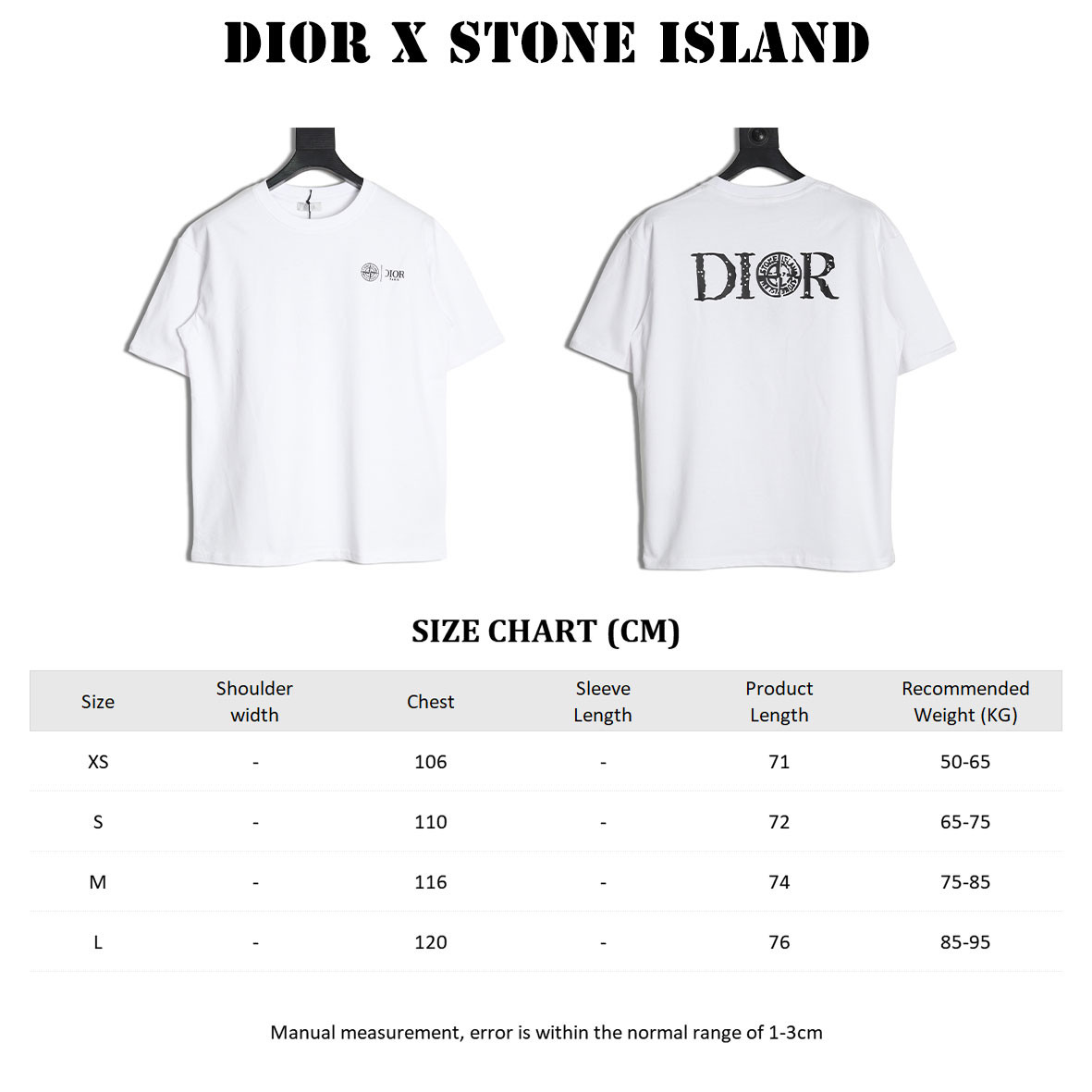D*or x stone island 25ss short-sleeved t-shirt