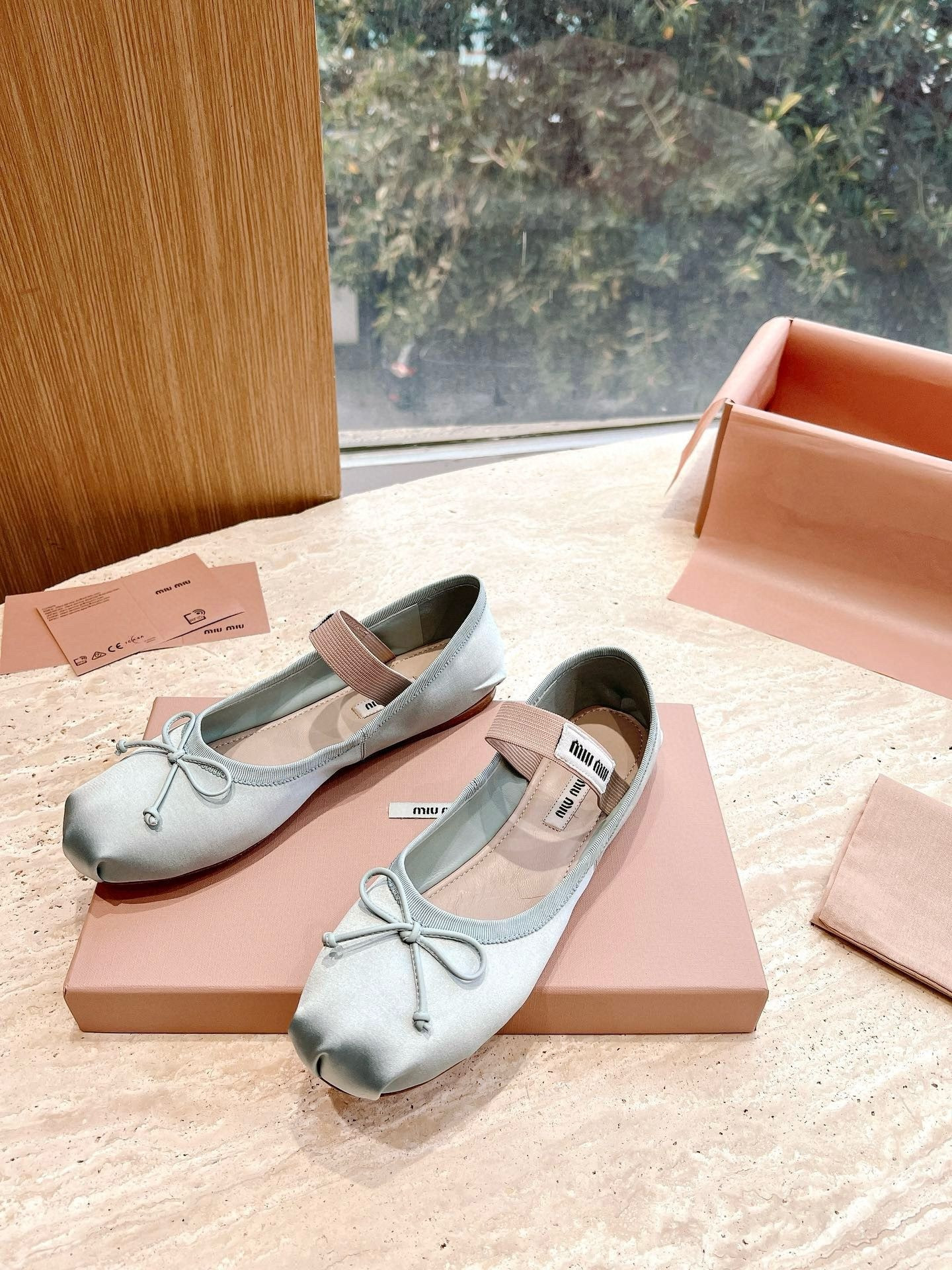 UA Miu Miu Satin Ballerinas