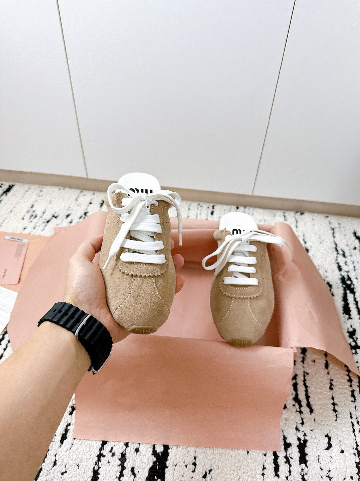 UA Miu Miu Plume Suede Mules