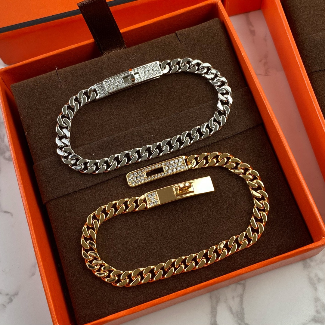 H**mes button bracelet