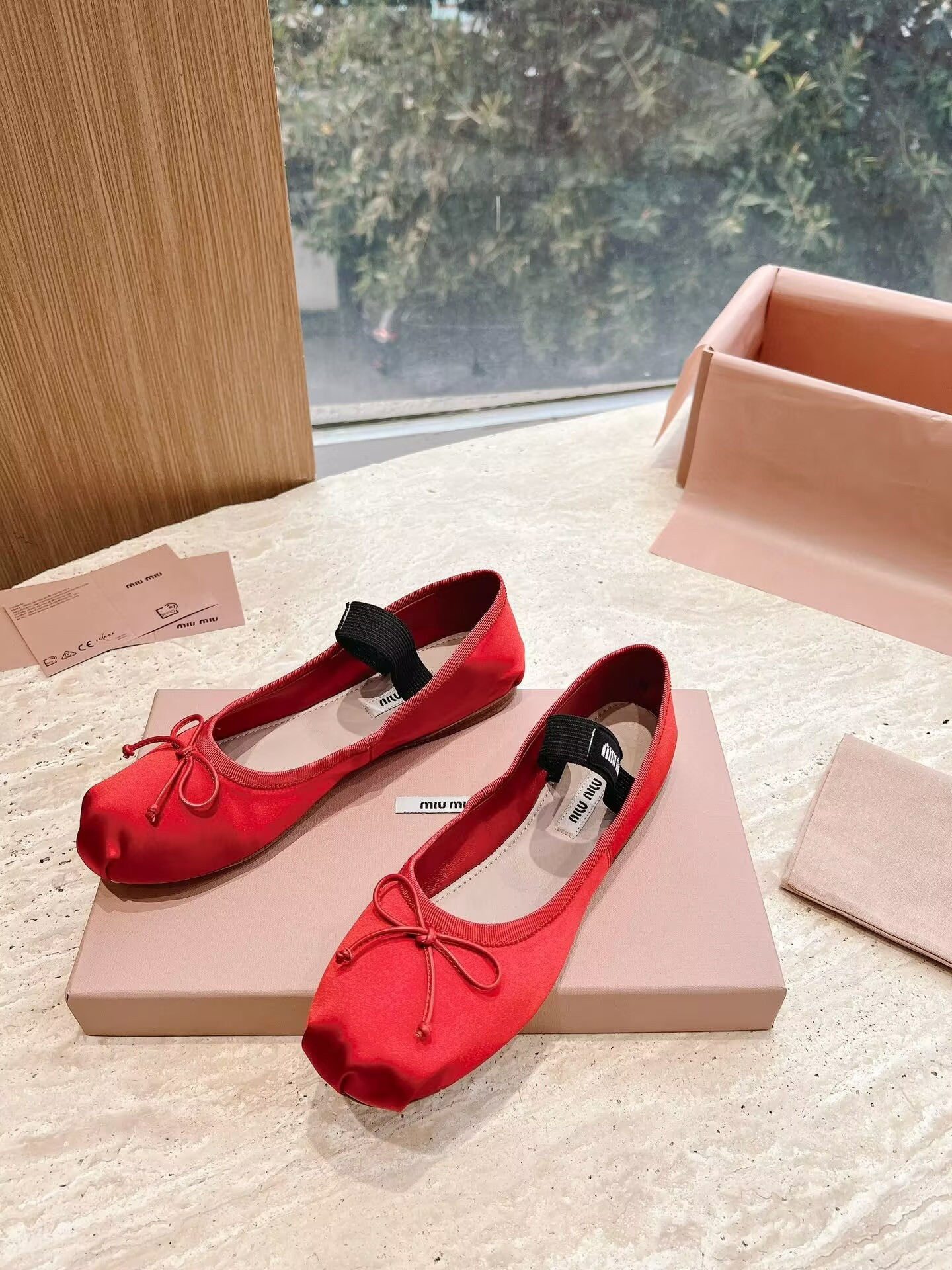 UA Miu Miu Satin Ballerinas
