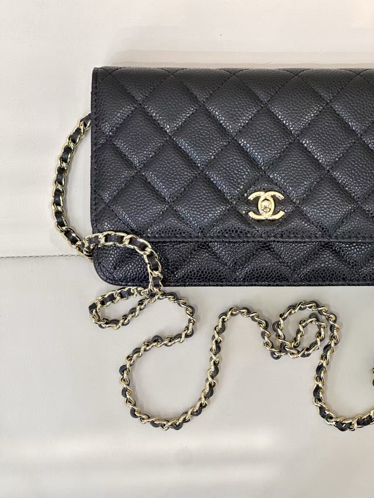 Ch*el woc classic wallet on chain 13x19cm
