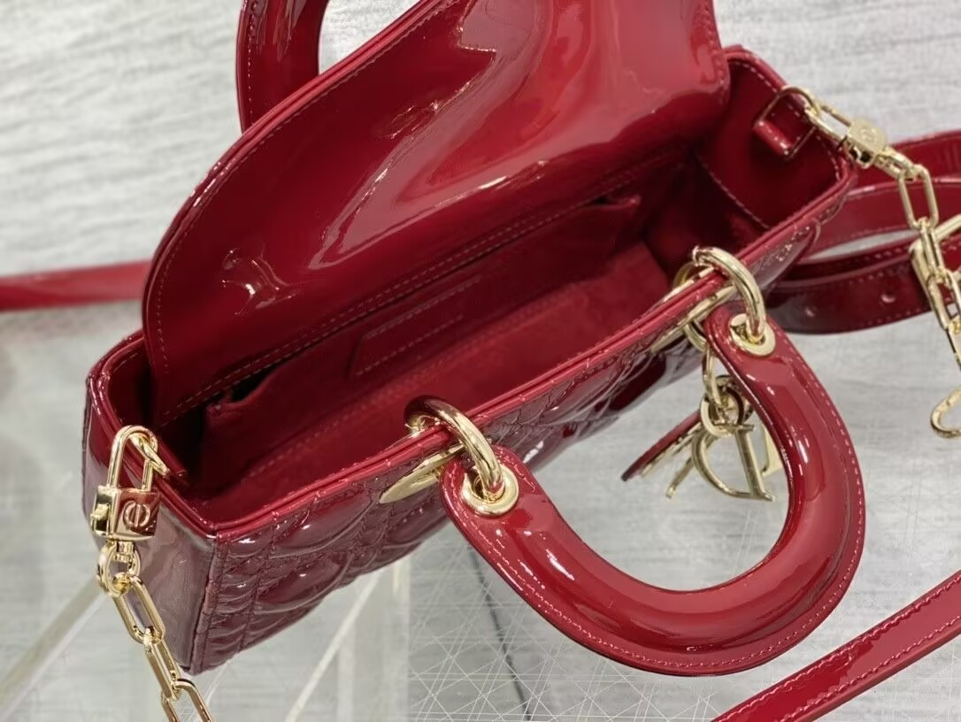 D*or small lady d-joy bag red 22x6x12cm