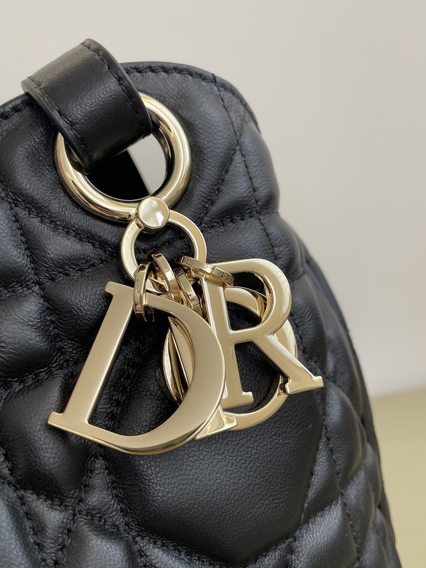 D*or medium d-motion bag black macrocannage lambski 23x13x24cm