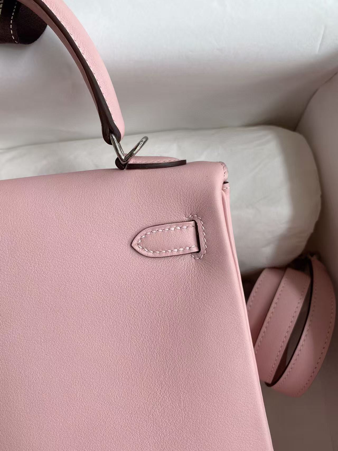 HERMÈS Kelly Silver-tone Hardware swift 25 28 (Customized, about 20days, no return no exchange)