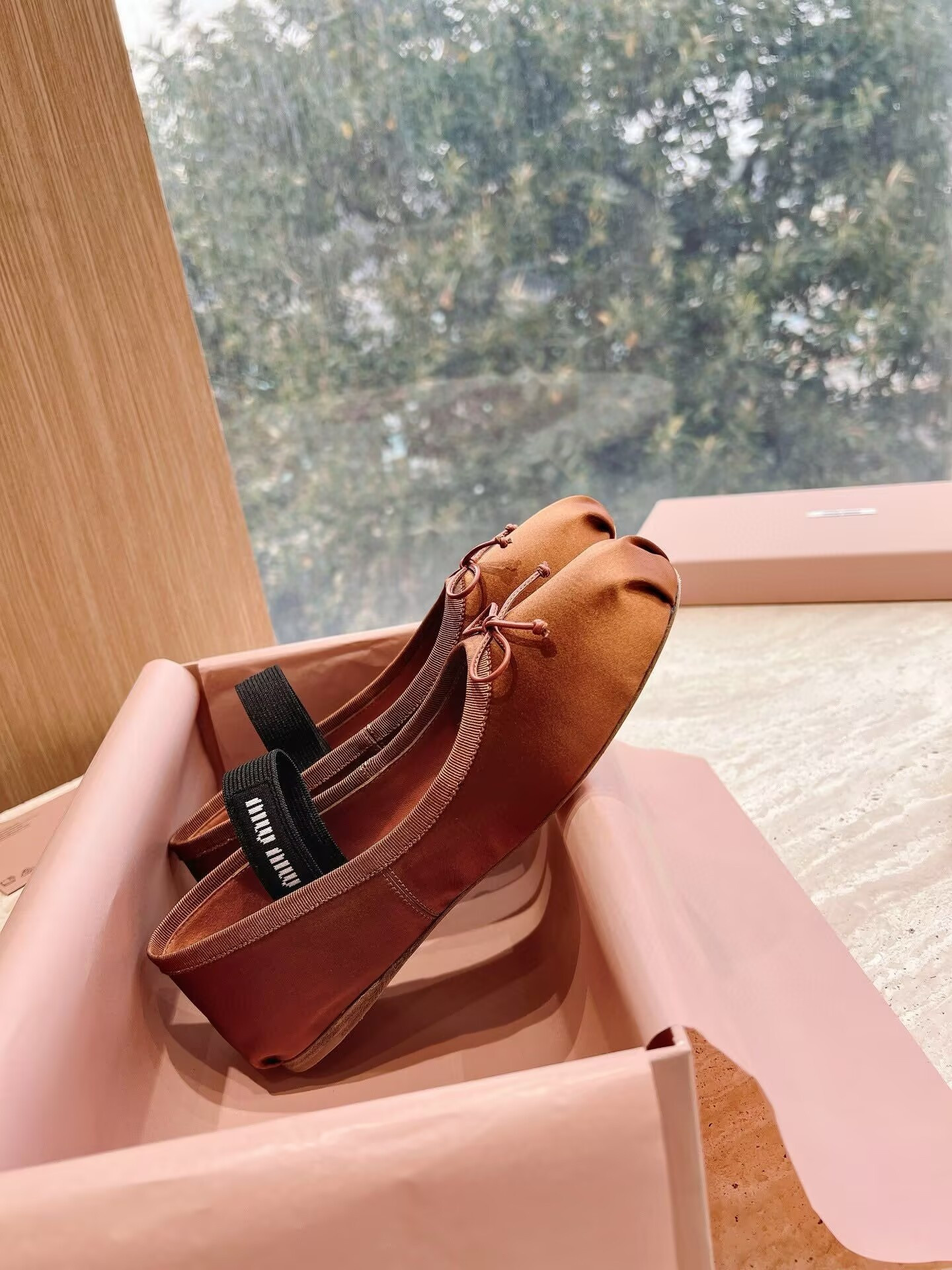 UA Miu Miu Satin Ballerinas