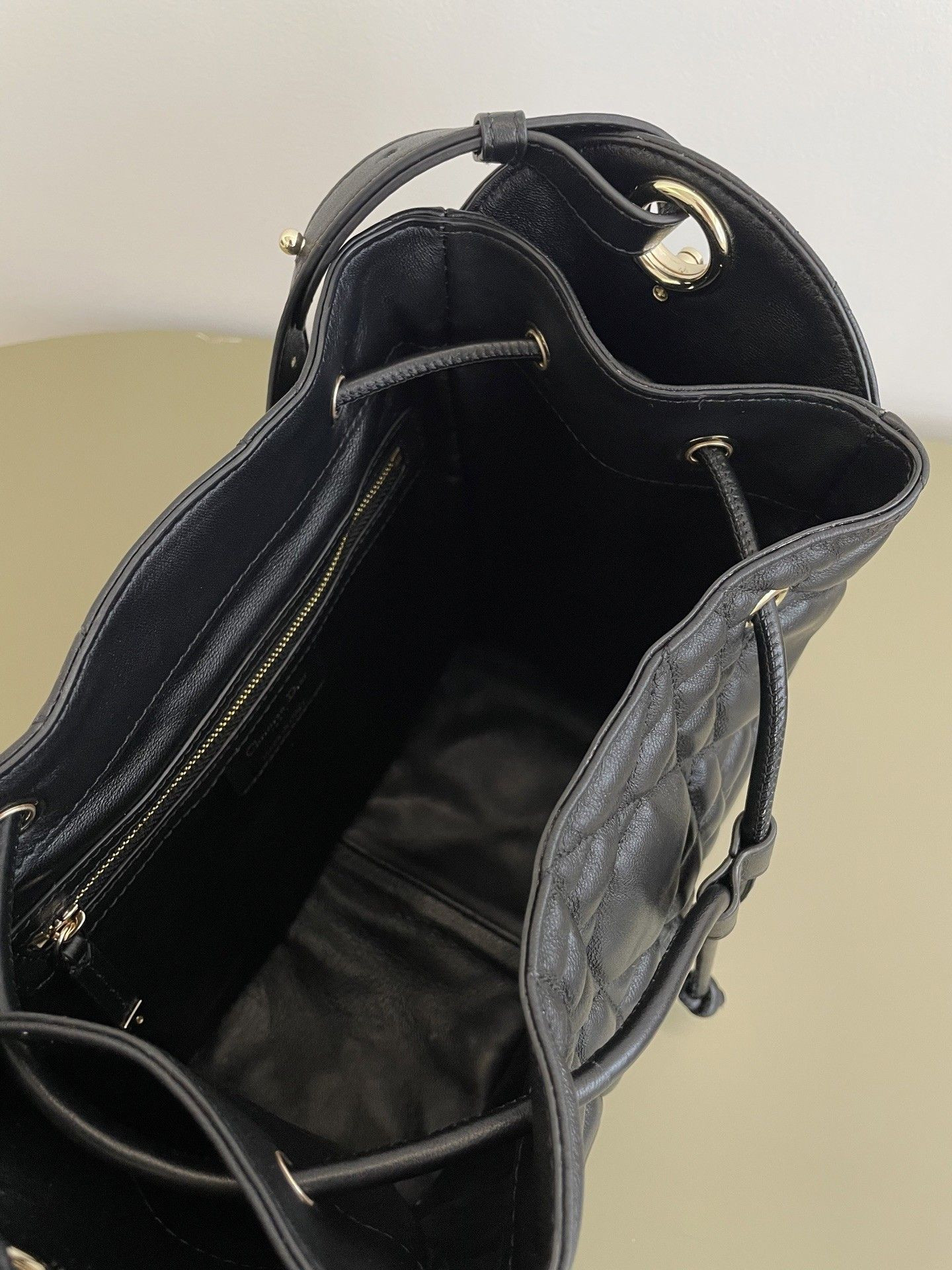 D*or medium d-motion bag black macrocannage lambski 23x13x24cm