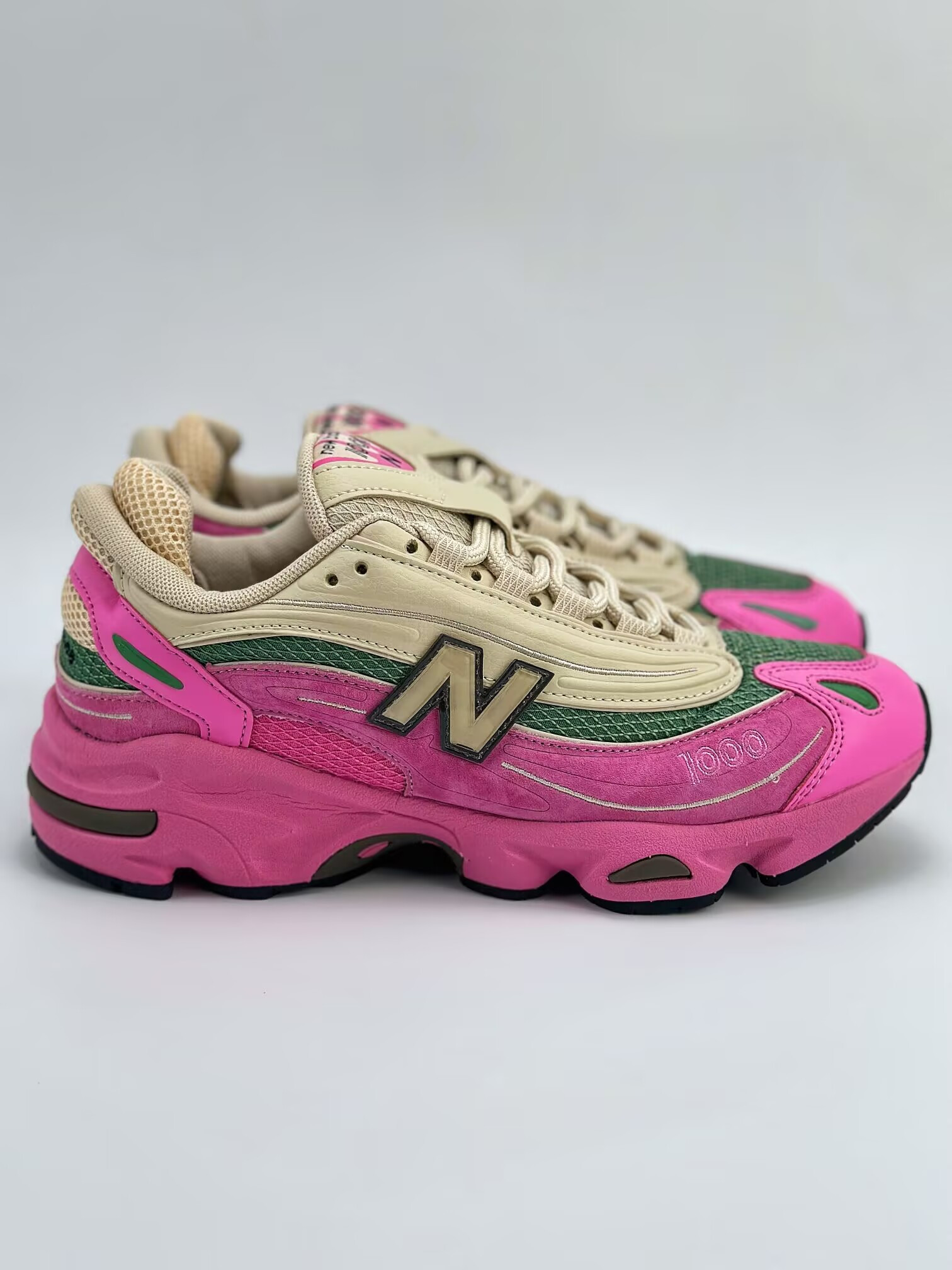 UA New Balance 1000 Tan Pink Green