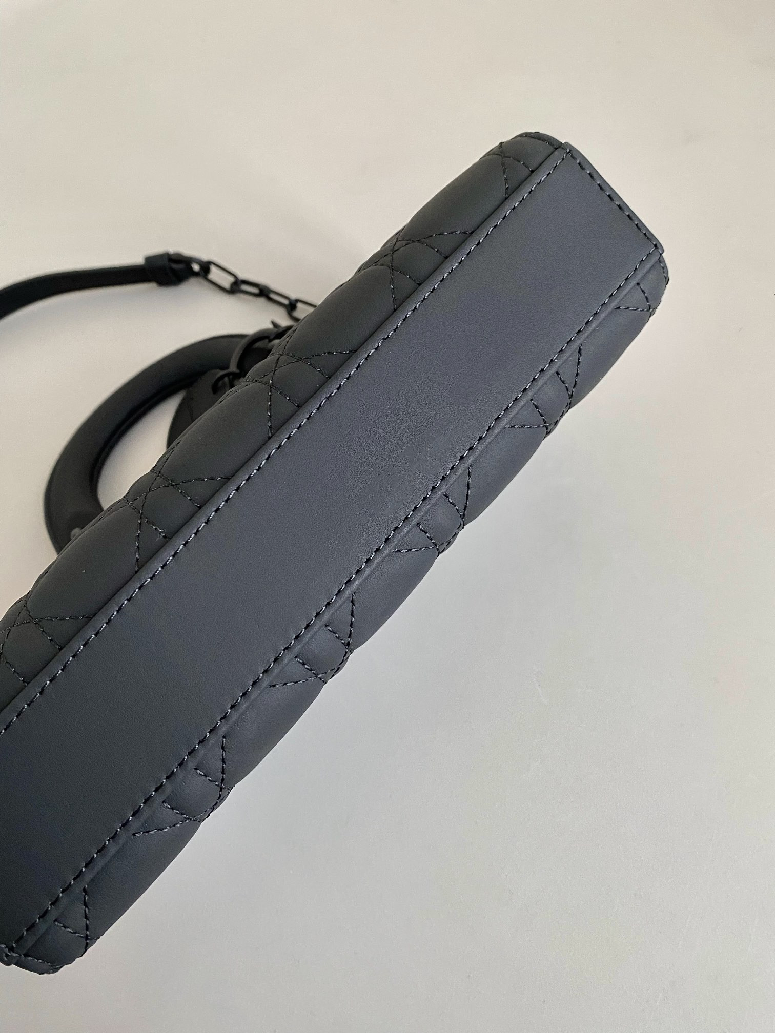 D*or small lady d-joy bag ultramatte black cannage calfskin