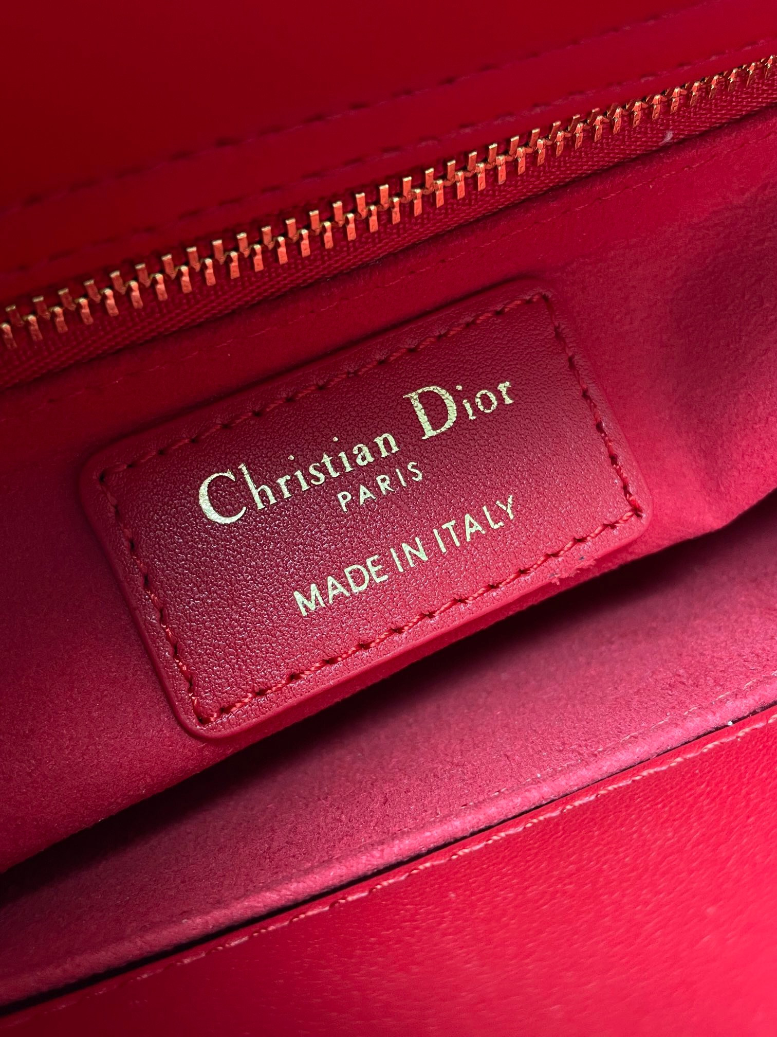 small lady D*or my abcD*or bag red 8 x 6.5 x 3 inches