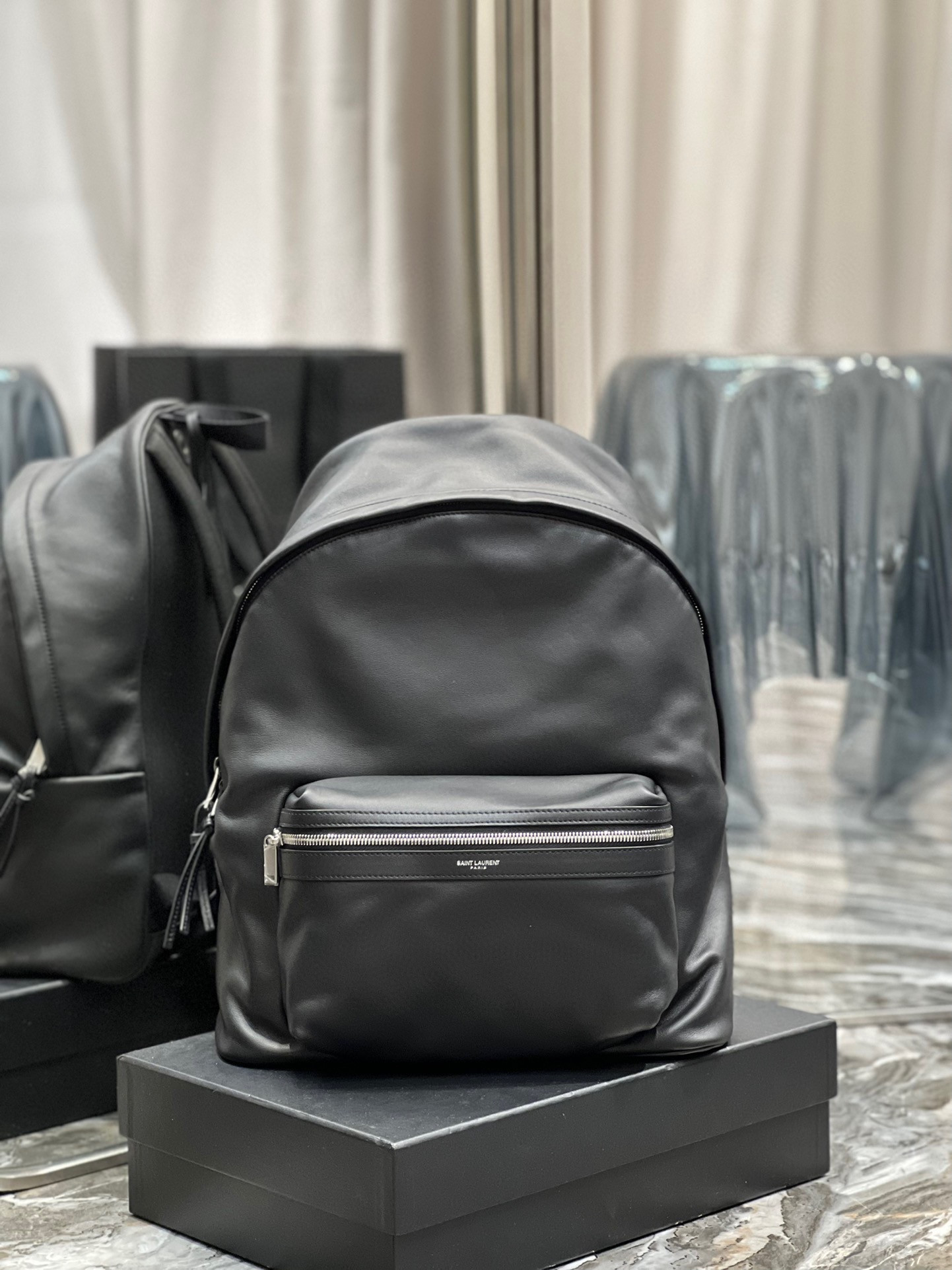 Y*L city backpack in canvas, nylon and leather 31 x 41 x 22 cm 12.2 x 16.1 x 8.6 inches