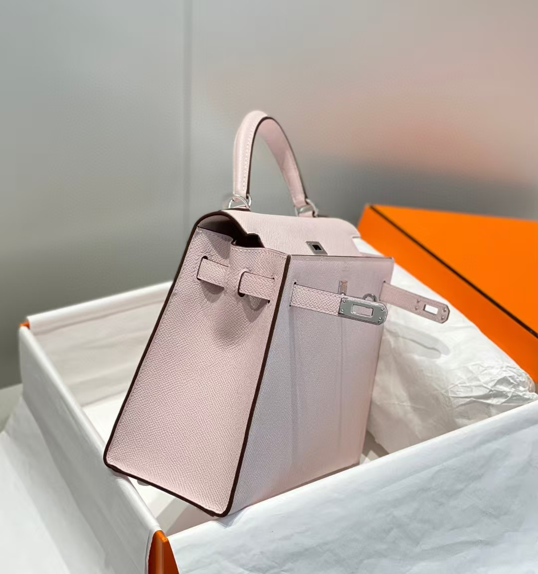 HERMÈS Kelly Silver-tone Hardware 25