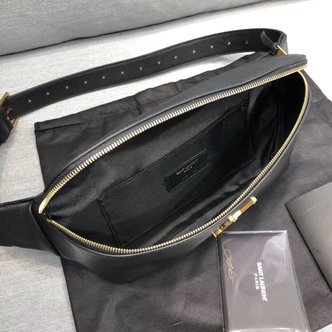 Y*L cassandre classic belt bag in grain de poudre embossed leather 25 x 14 x 3.5 cm