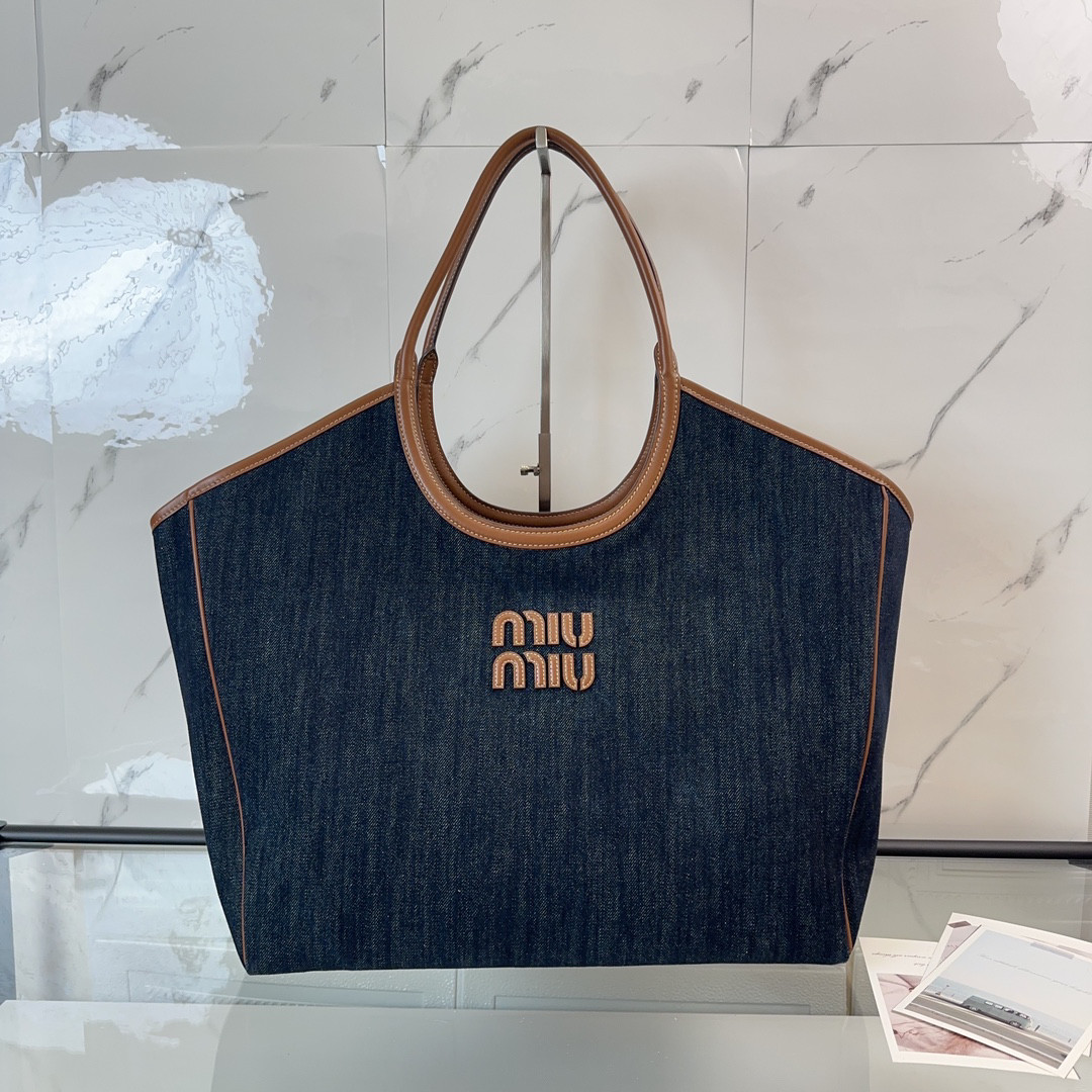 Miu Miu IVY denim bag 37x 36x18cm