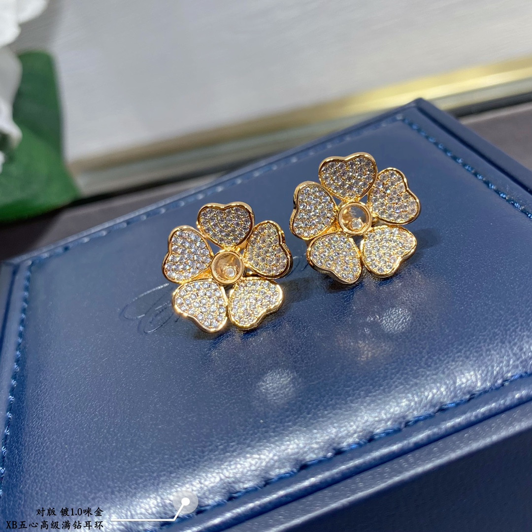 chopard five He**ts full di*m*nd earrings