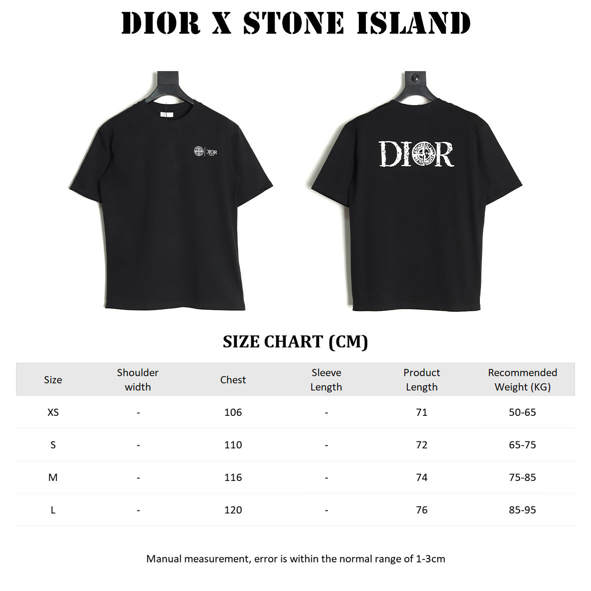 D*or x stone island 25ss short-sleeved t-shirt