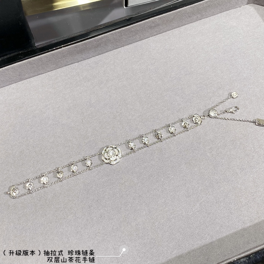 Ch*el camellia double bracelet