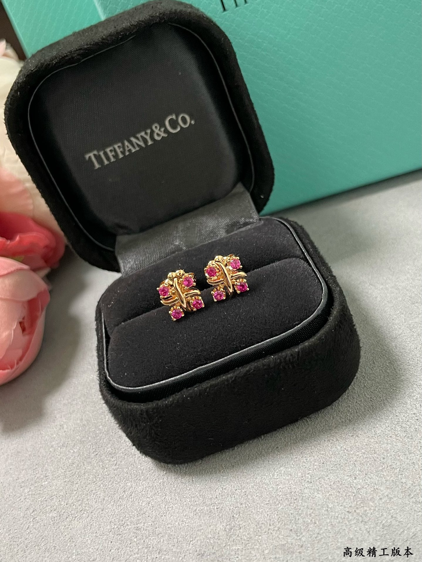 T*f*ny & co. double tone cross earrings