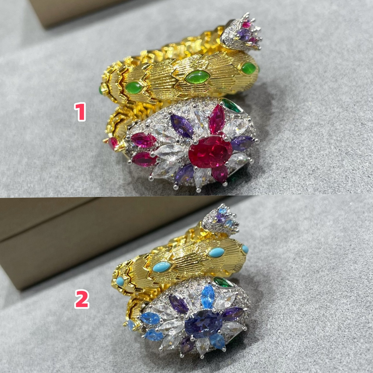b*l*ai Di*m*nd princess snake ring