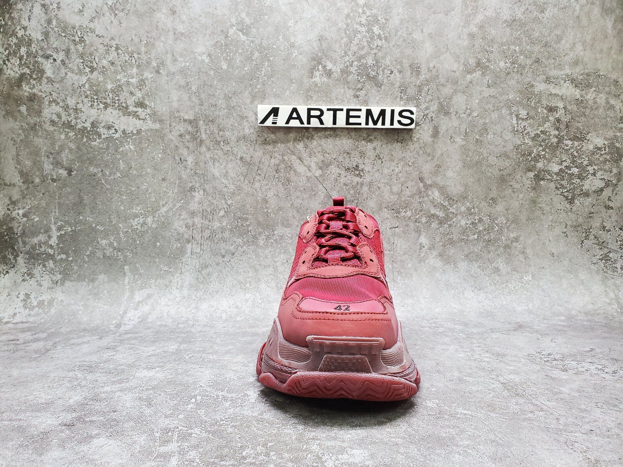 Balenciga Triple S Burgundy Red