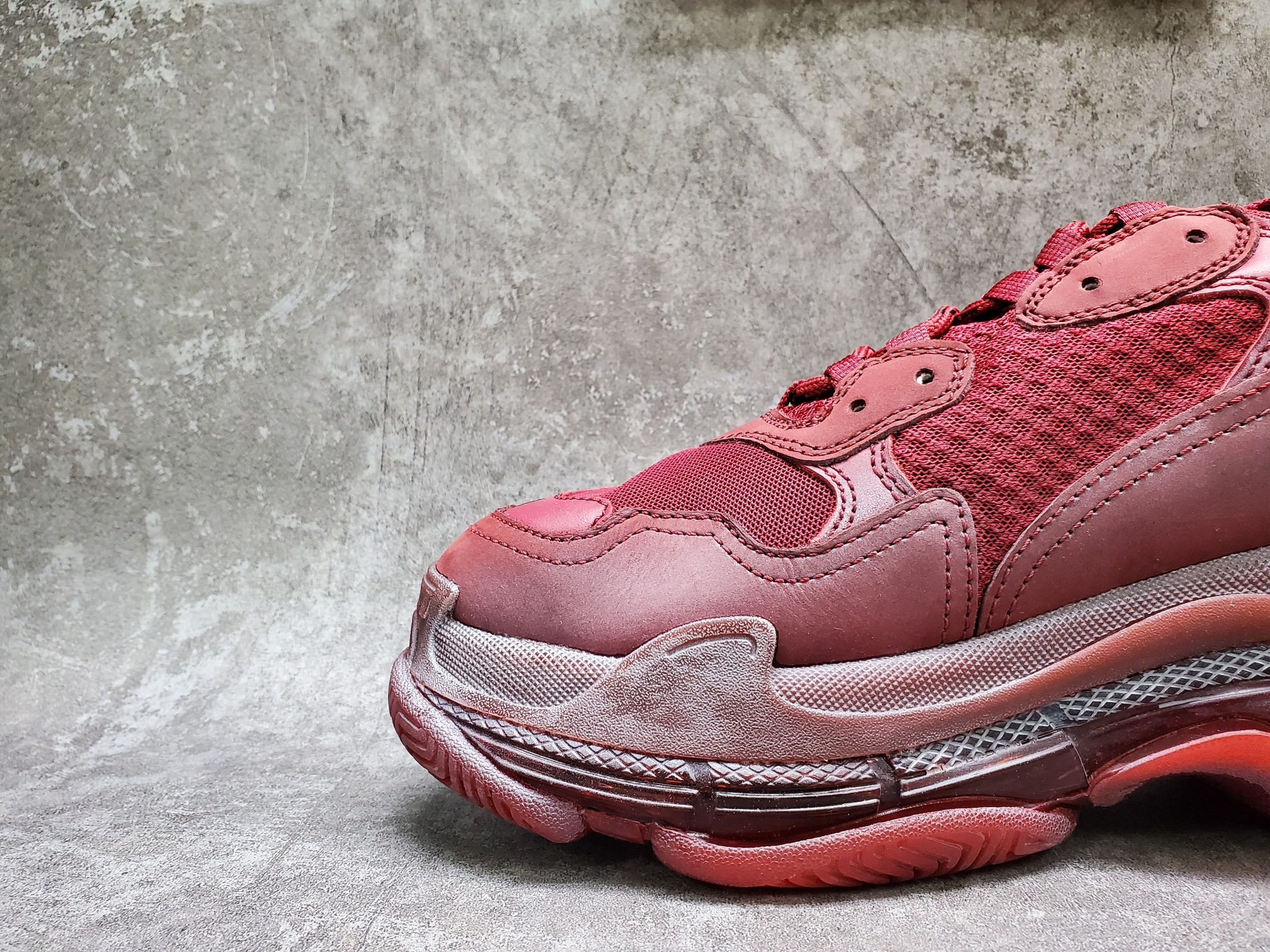 Balenciga Triple S Burgundy Red