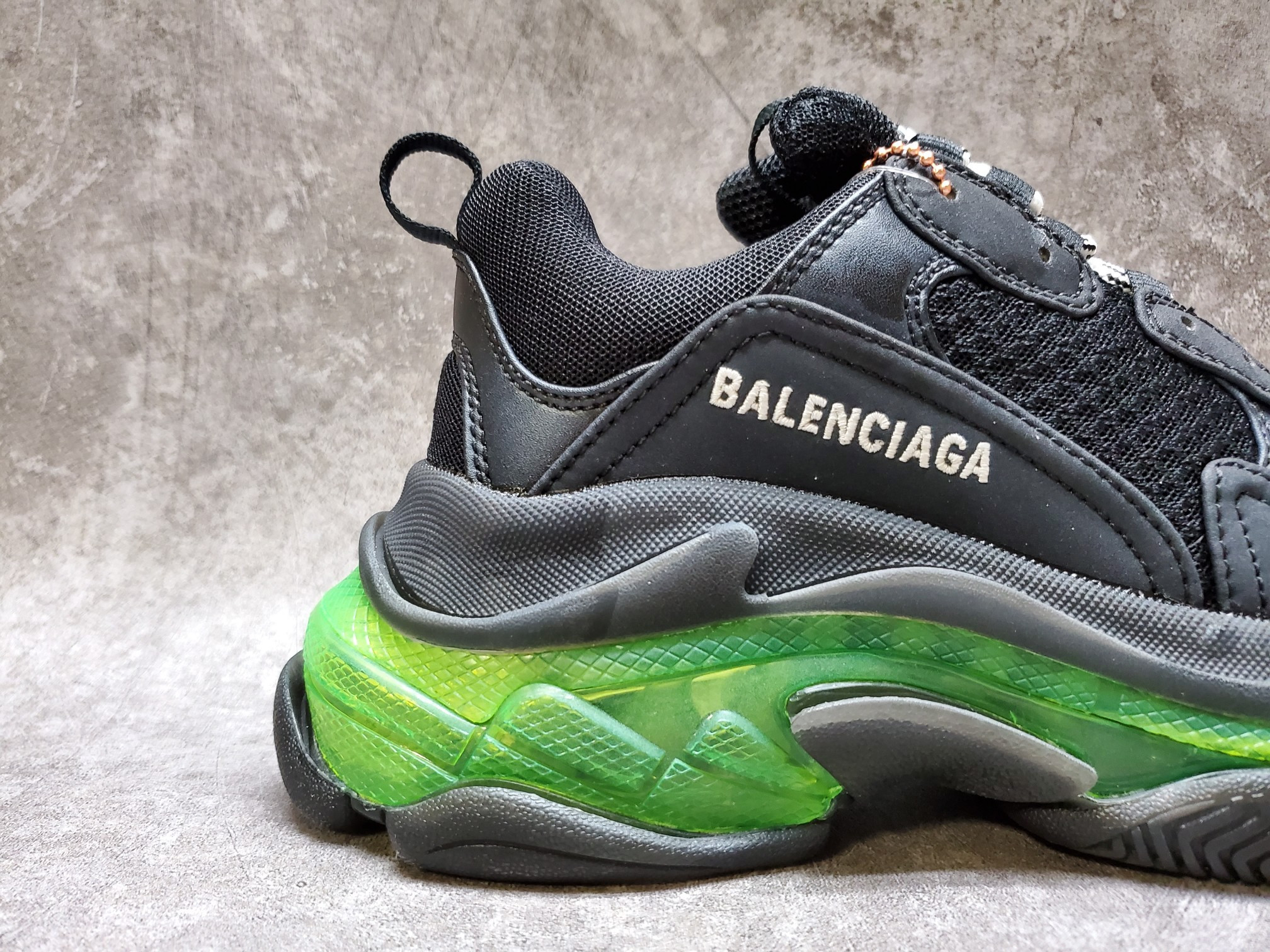 Balenciga Triple S Black Yellow Fluo