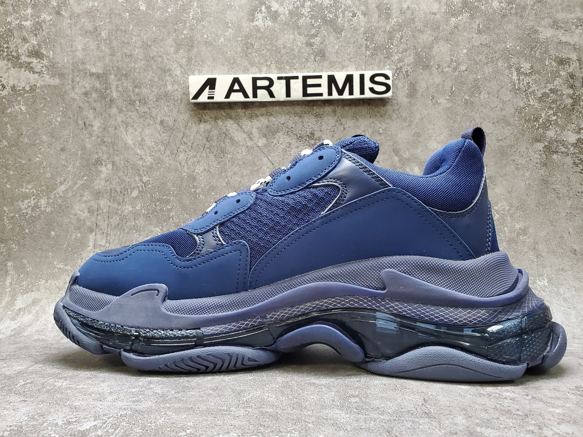 Balenciga Triple S Clear Sole Navy