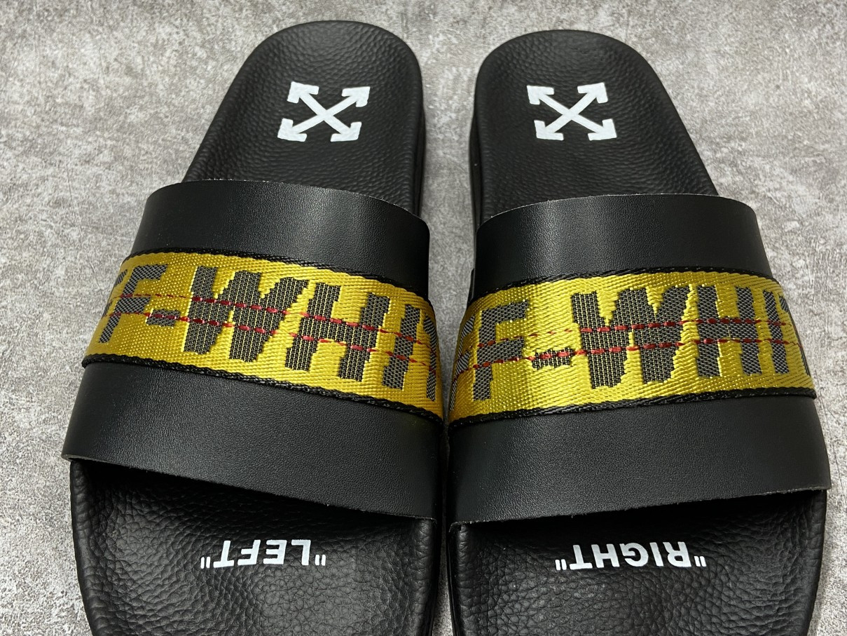 OFF-WHITE Slide Black Yellow (No Shoe Box)