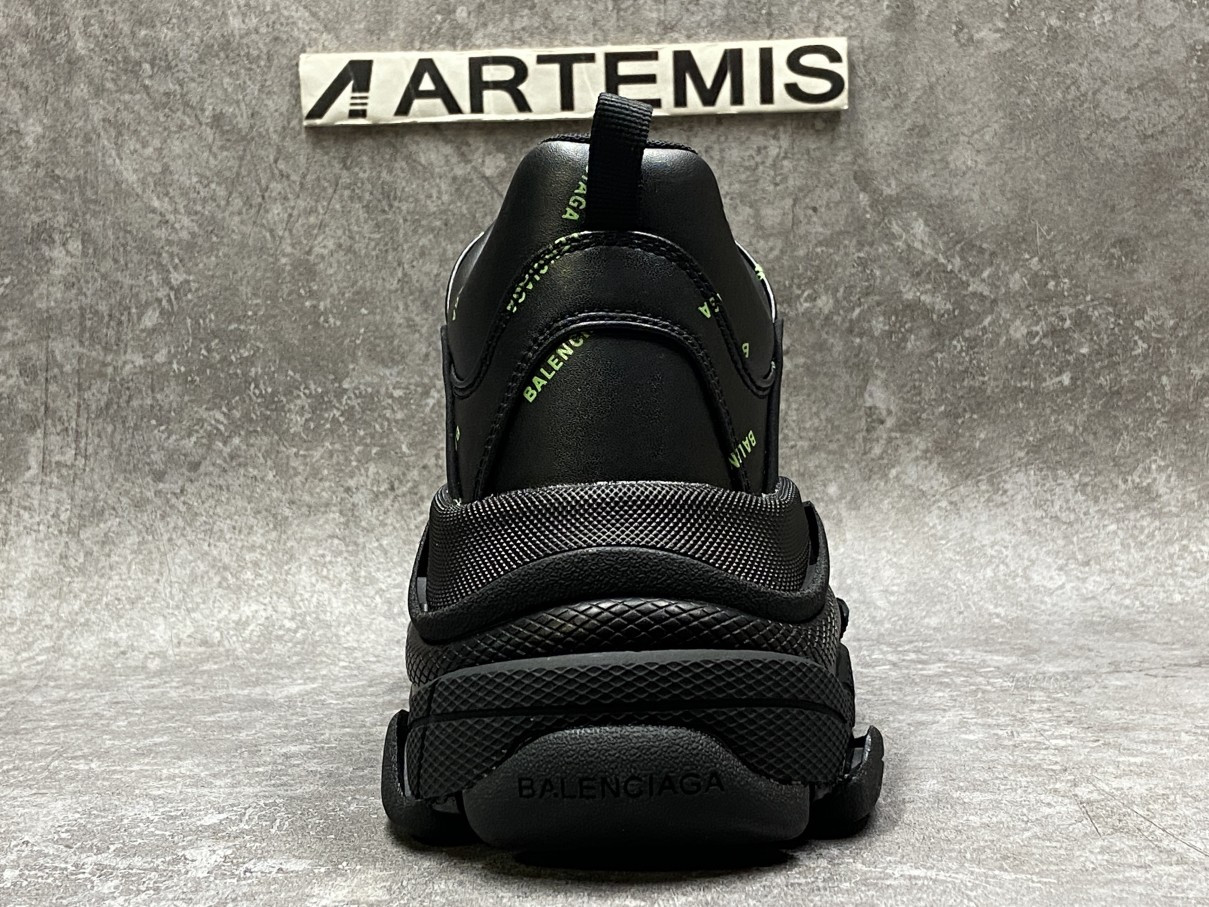Balenciga Triple S Allover Logo Black Green