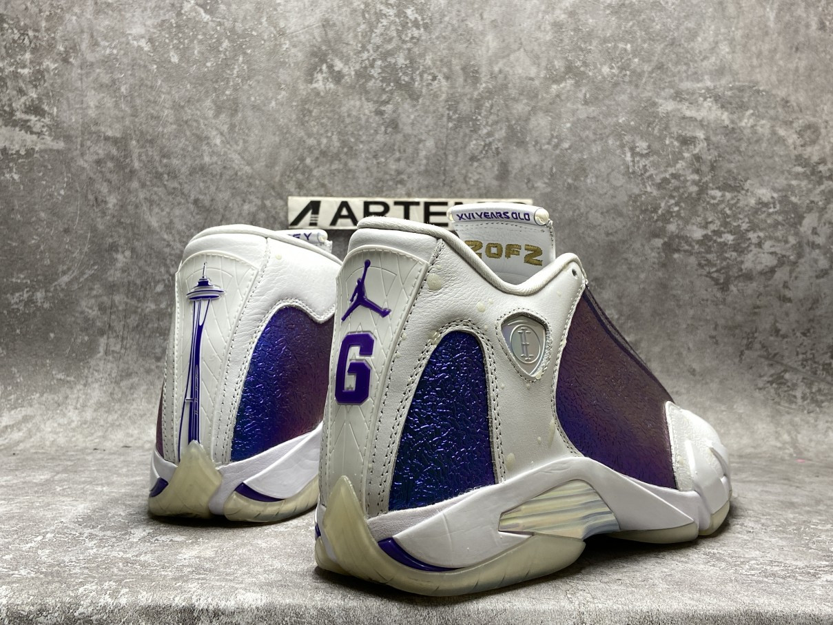 Air Jordan 14 White Purple