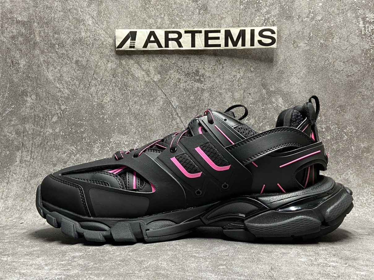 Balenciga Track Black and Neon Pink