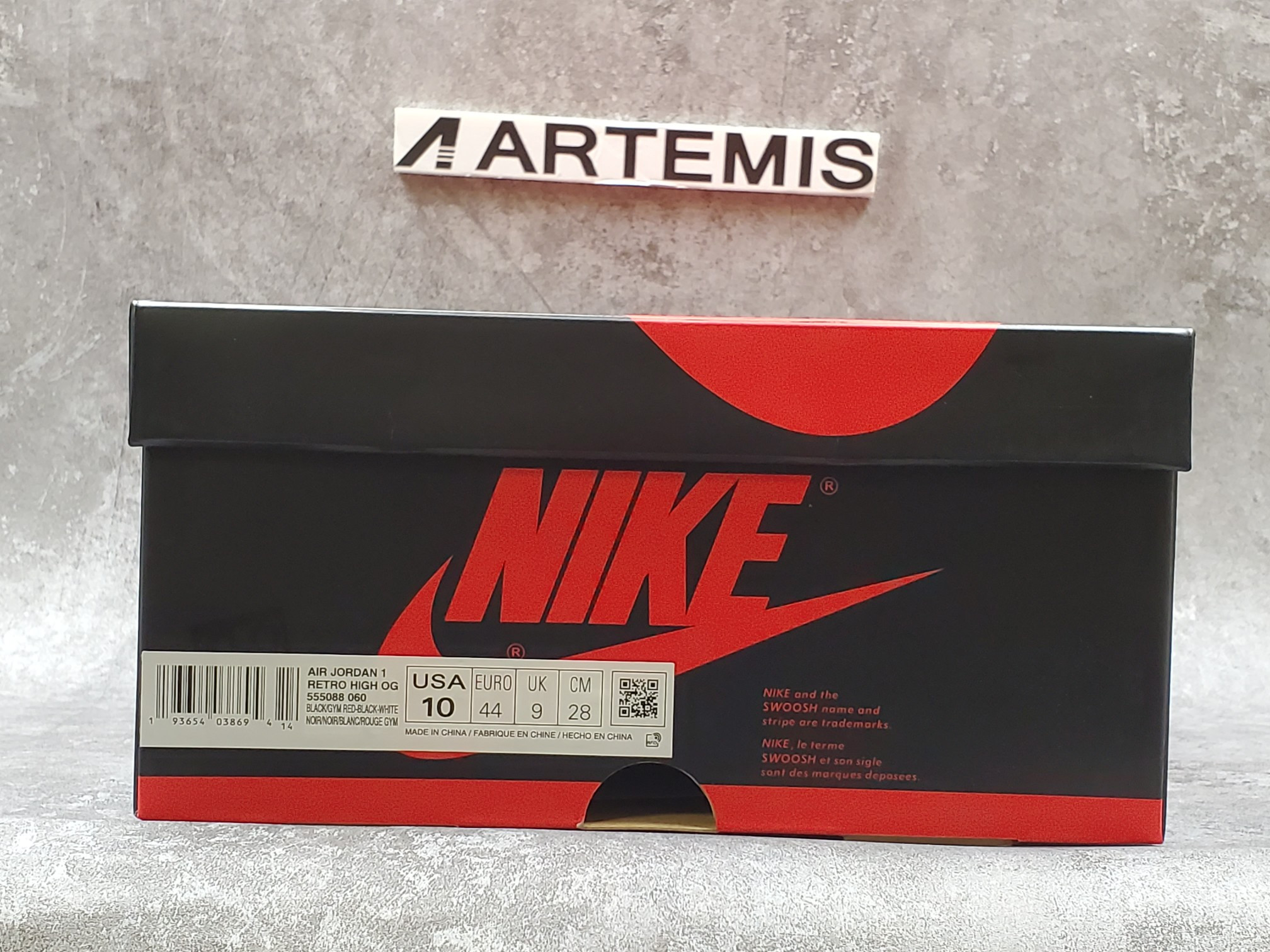 Air Jordan 1 Retro High Black Satin Gym Red